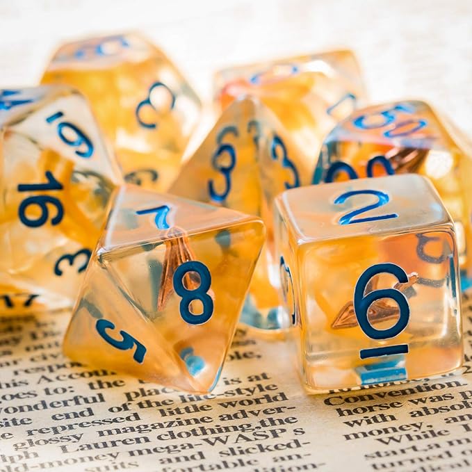 UDIXI 7PCS Polyhedral DND Dice Set, Characters's Weapons Design for Role Playing Dice Games as Dungeons and Dragons RPG Table Games (Ranger)