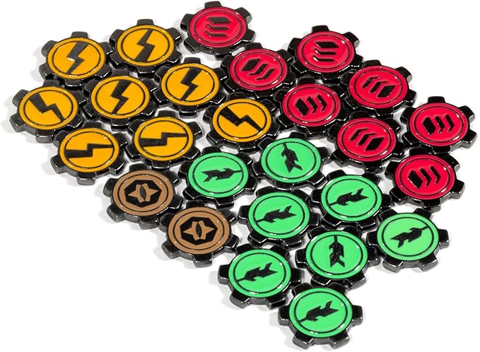 Games Voidfall - Enamel Painted Metal Structures | 72 Premium Double-Sided Metal Tokens for Installations & Guilds | Upgrade for Base Game