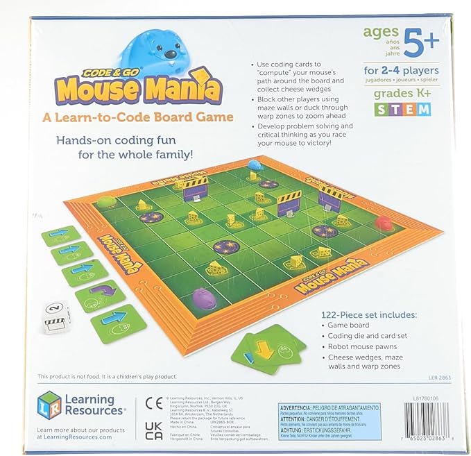 Learning Resources Code & Go Robot Mouse Board Game, STEM, Early Coding Game, Ages 5+