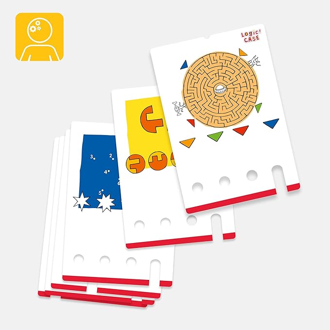 HABA Logic! CASE Starter Set - Brain Teaser Puzzles and Car Games, A Handheld Game to Develop Critical Thinking for Kids Ages 7+