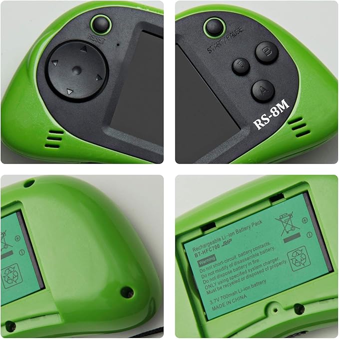 EASEGMER 16 Bit Kids Handheld Games Built-in 220 HD Video Games, 2.5 Inch Portable Game Player with Headphones - Best Travel Electronic Toys for Kids Age 3-10 Years Old Children (Green)