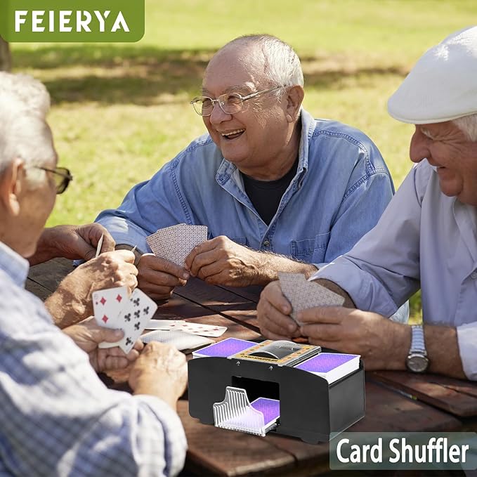 Automatic Card Shuffler 2 Deck,Battery-Operated Electric UNO Poker Shuffler,Playing Card Shuffler for Home Card Game,Travel