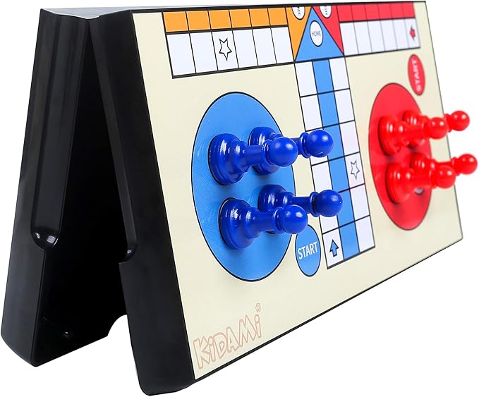KIDAMI Ludo Magnetic Board Game Set, Folding and Light-Weight for Carrying, Gift for All Age (10 X 10 inches)
