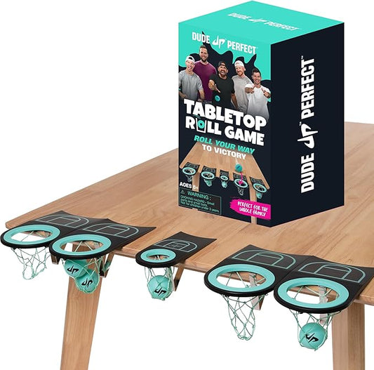 Dude Perfect Tabletop Roll, a Target Toss Game, for Kids and Adults, Great for Family and Friend Game Night, Perfect for a Gift and Parties, Ages 6+