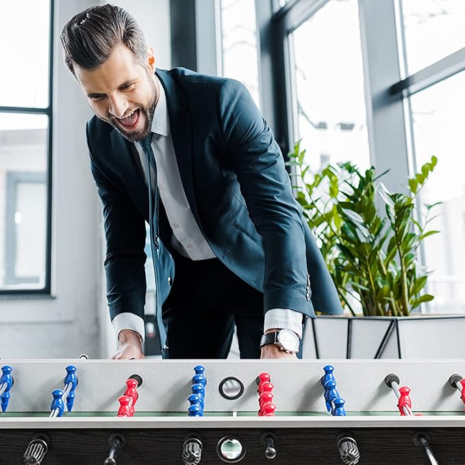 RELAX4LIFE 48'' Foosball Table, Wooden Soccer Game Table with 2 Footballs, Score Devices, Recreational Foosball Games for Kids & Adults, Arcade Table for Pub, Bars, Parties Family Night Game