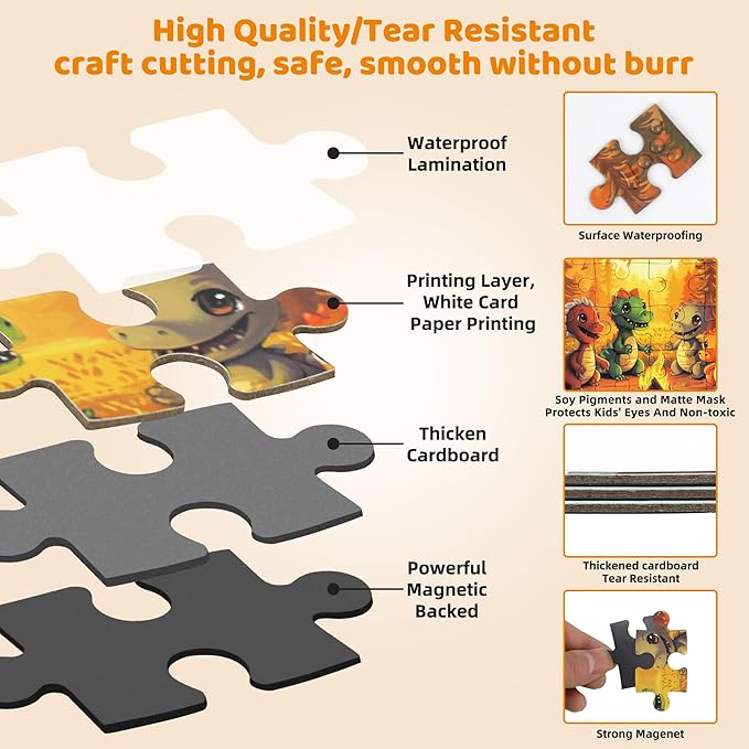 Magnetic Puzzles for Toddlers 3-5 41 Pieces Dinosaur Puzzles for Kids Ages 4-6 Travel Jigsaw Puzzle Airplane Car Road Trip Activities Games Toys Kids Gift