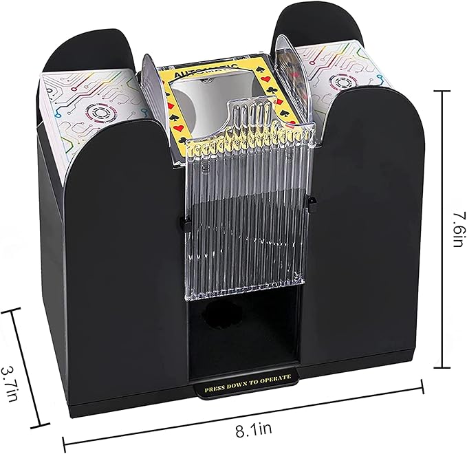 Nileole 6 Decks Automatic Card Shuffler, Battery-Operated for UNO,Phase10, Texas Hold'em, Poker, Home Card Games, Blackjack, Party Club
