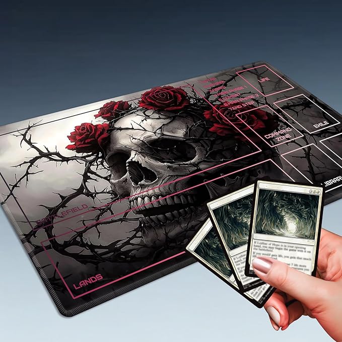 MTG Playmat Size 23.6x13.8in with Storage Bags Portable Playmat TCG and Board Game Mat for Cards Rubber Base Slip-Resistant Mousepad Desk Mat (Wolf,with Zone)