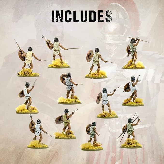 Wargames Delivered SPQR - Mercenaries - Numidian Skirmishers. 28mm Miniatures Base, Roman and Greek Military Legion Miniatures for Wargames, and Roman War Games by Warlord Games