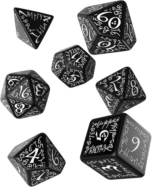 Elven Dice set Black/white (7) Board Game