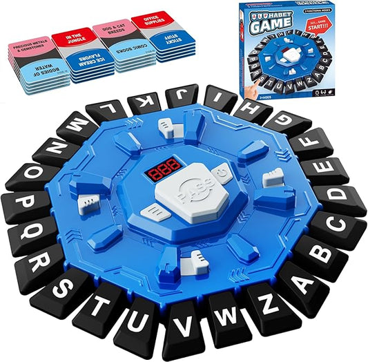 Word Game with LED Display, Alphabet Games, Fast-Paced Family Board Game for Learning Playing Game Gifts for Ages 3+ (Blue)