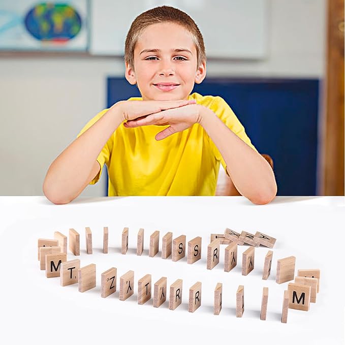 100 Pcs Wood Scrabble Tiles Scrabble Letters 1 Complete Sets of Wood Tiles - Perfect for Crafts, Letter Tiles, Spelling by Clever Delights
