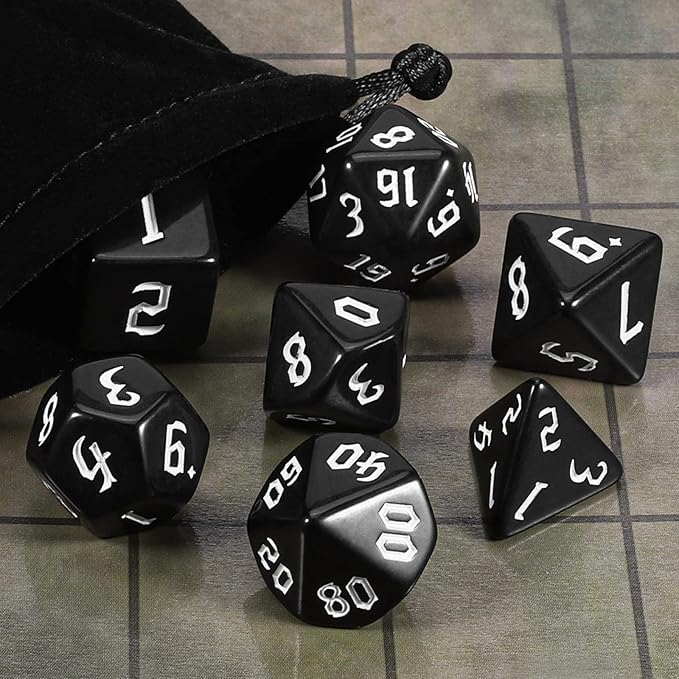 CiaraQ DND Polyhedral Dice Set with Dice Bag for Dungeons and Dragons RPG MTG Role Playing Table Games