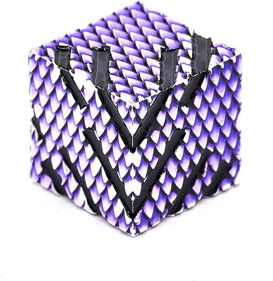Metal Dice Set D&D, HNCCESG 6 Piece Dice Heavy Metal Dragon Scale Design DND Dice Set for Dungeons and Dragon,Tabletop RPG Game(Ls-Purple)