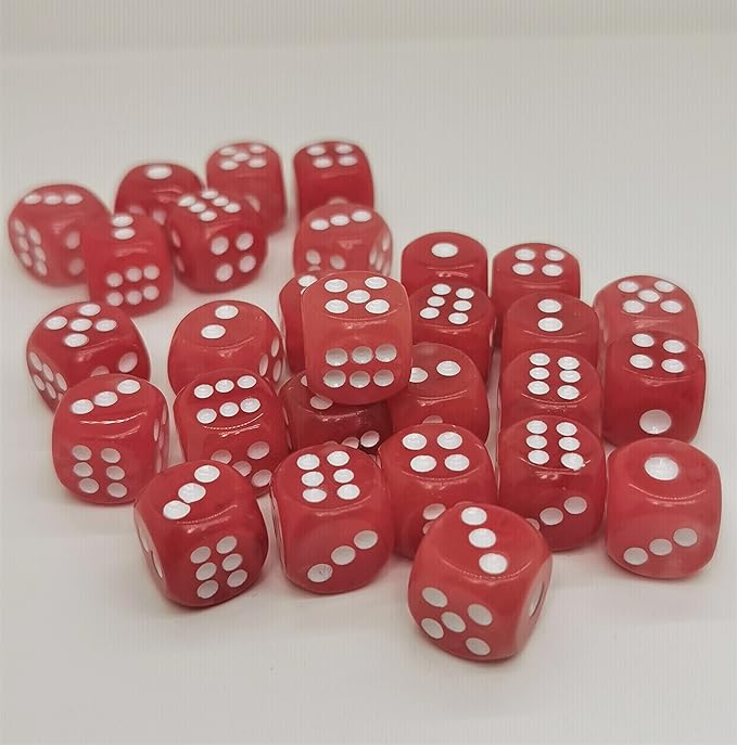 Natural Hand Carved Gemstone Dices, 15mm/0.59in, 6 Sided, Watermelon Quartz