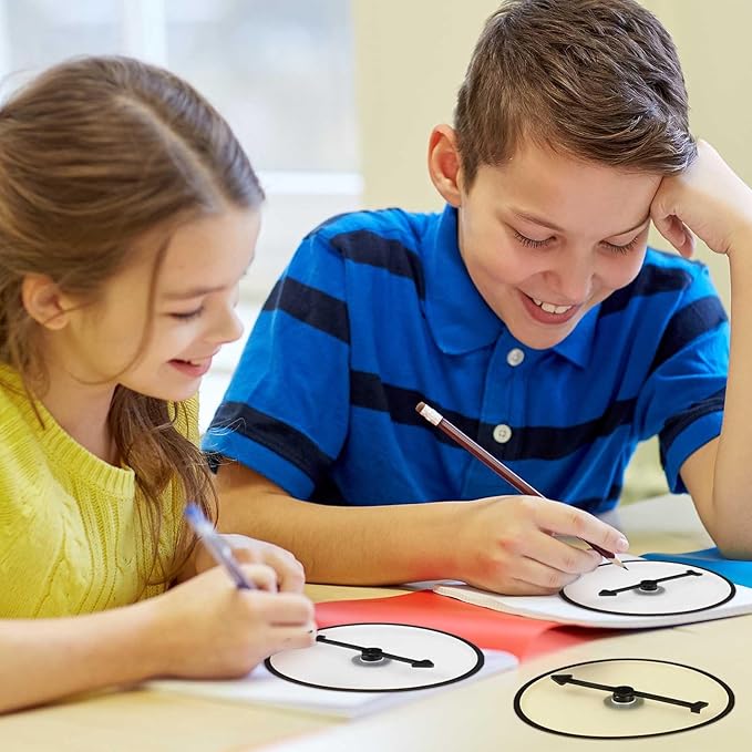 Chivao 10 Sets Game Spinner Wheel Blank Erasable Math Game Spinner Board with Plastic Rotating Arrows for Prizes(6 x 6 Inch)