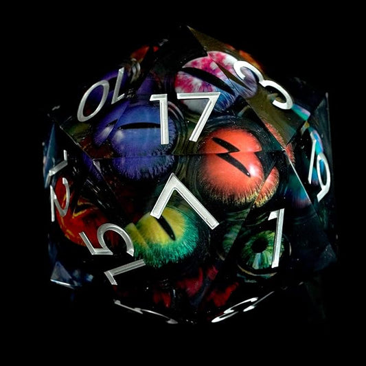 Dungeons and Dragons Dice D20,85mm Dragon Eye D20,Liquid Core Dice for TTRPG