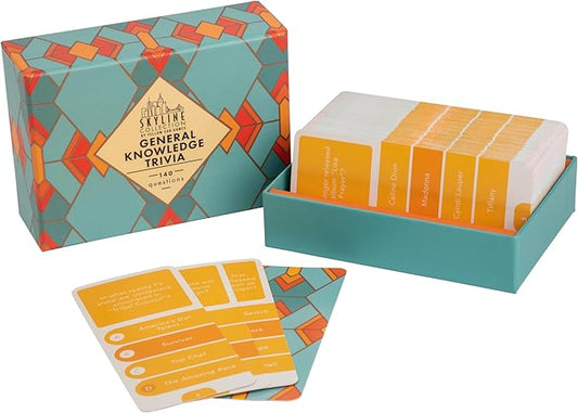 Skyline Collection Trivia Set - General Knowledge Trivia, 140 Question Cards - Game Night Entertainment for Families & Friends