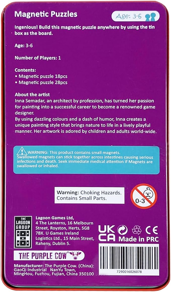 The Purple Cow Magnetic Game Box for Kids & Adults - Magnetic Puzzle Box -Improve Fine Motor Skills & Encourage Spatial Perception - Ideal for Travel