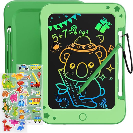 TEKFUN Toddler Kids Toys Gifts - 8.5 Inch LCD Writing Tablet Kids Doodle Board with Stickers Colorful Drawing Tablet, Kids Birthday Christmas Gifts Toys for 3 4 5 6 Years Old Boy Girl (Green)