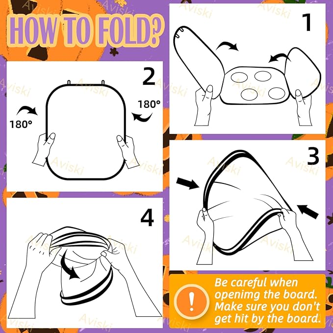 Halloween Bean Bag Toss Games - Outdoor/Indoor Activities for Family with Skull Pumpkin Spider Pattern and Scores