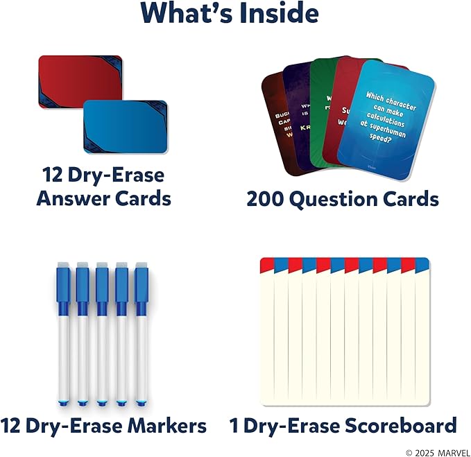 Skillmatics Card Game - Who Knows Marvel Best, Family Party Game for Boys, Girls, Teens, Adults Who Love Avengers, Spiderman, Iron Man, Hulk, Fun for Game Night, Gifts for Ages 8, 9, 10 and Up