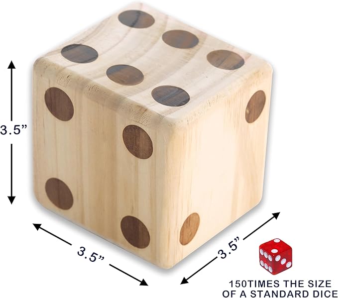 Giant Wooden Yard Dice, Outdoor Games Set of 6 with Two Games Party Lawn Games