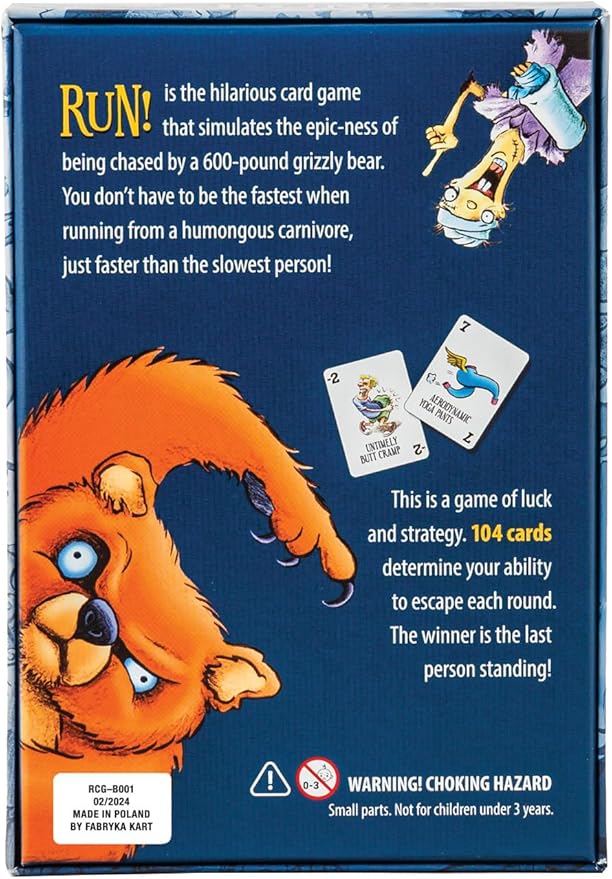 Run! The Card Game - Hilarious Card Games for 8-12 Year Olds, Fun Family Board Games for Kids and Adults, and Easy Stocking Stuffers for 2-6 Players
