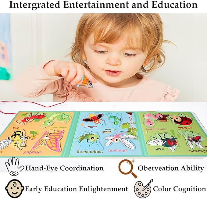 3 Pack Magnetic Puzzles for Kids Ages 3-5, Magnetic Board for Toddlers, Refrigerator Magnets,Toddler Travel Activities for 2-4 Year Old Boys and Girls (Insect + Dinosaur + Transportation)