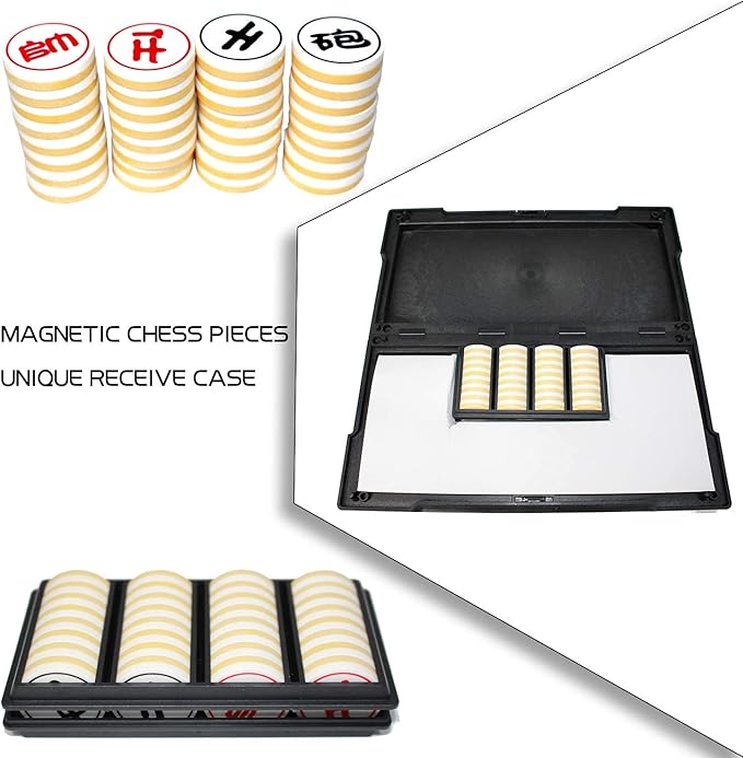 12.2 inch Magnetic Chinese Chess Set Xiangqi Portable Travel Board Game Traditional Classic Educational Strategy Games Travel Folding Board Set