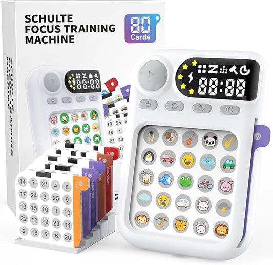 Handheld Game for Kids 6-12, Schulte Grid Focus Trainer, Attention Training Toys, Sensory Fidget Toys, Puzzle Game Machine, Birthday Gifts for 6 7 8 9 Year Old Boys & Girls & Teens