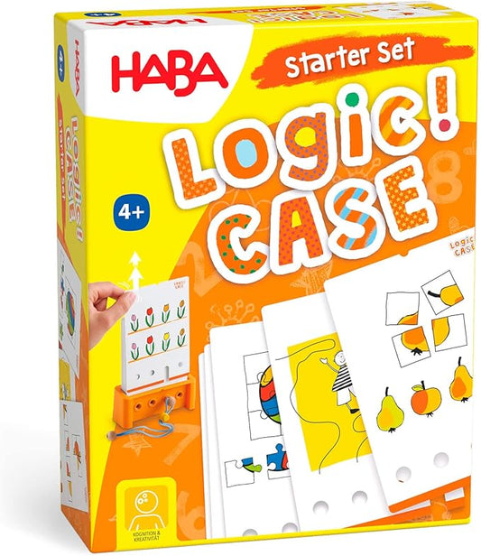 HABA Logic! CASE Starter Set - Brain Teaser Puzzles and Car Games for Kids Ages 4-8, A Handheld Game to Develop Critical Thinking for Kids