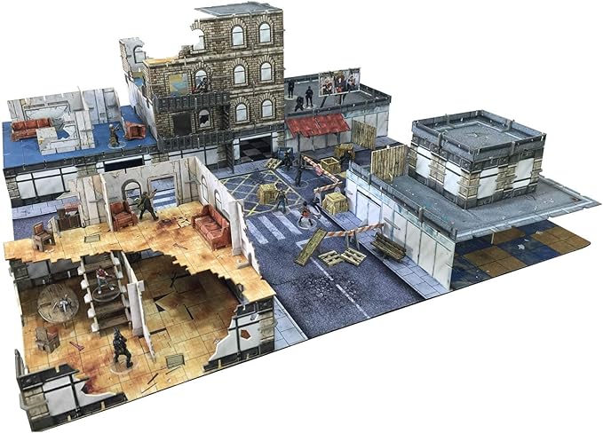 Battle Systems Urban Apocalypse Terrain City Block Core Set - 28-35mm RPG/Wargames 40k Crisis Protocol Modern Zombies Card Scenery