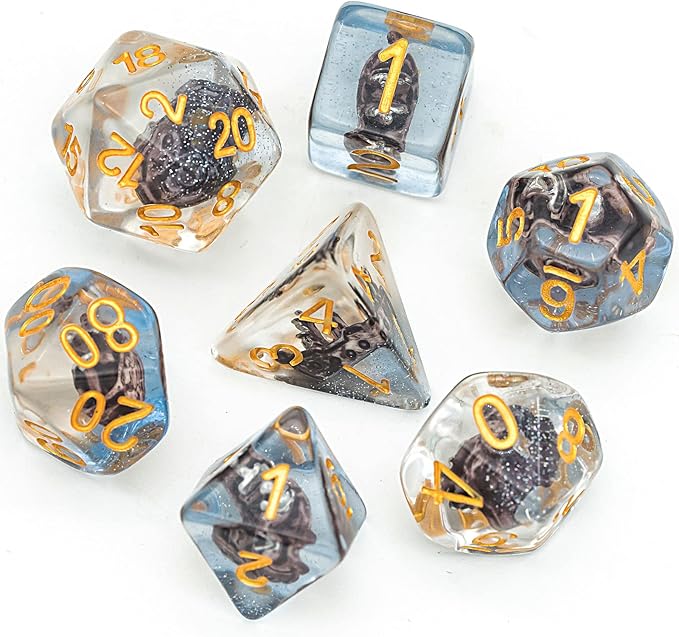 UDIXI 7-Die Polyhedral DND Dice Set, Resin D&D Dice Filled with Sailboat for Dungeons and Dragons Role Playing Game(RPG),Pathfinder,Tabletop Game
