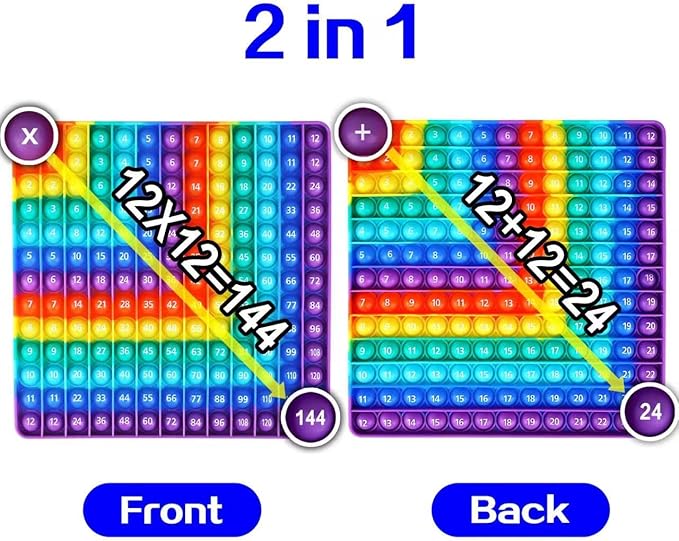 Multiplication Game Table Digital Multiplication Board Game, Addition and Multiplication in One, Rainbow Dimple Fingertip Toy, Create Stress-Relieving Math Manipulation (1 Piece)