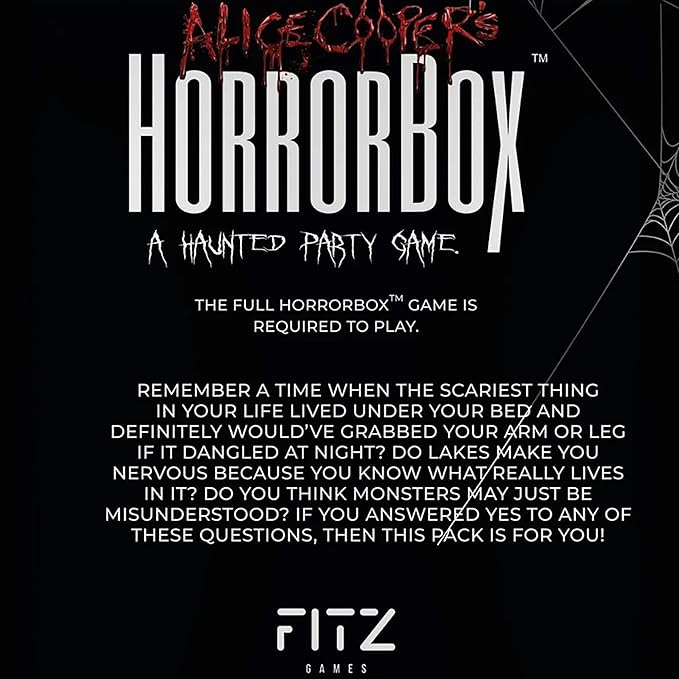 FITZ Alice Cooper's HorrorBox: Monsters Expansion Pack - Fitz Games, 40 Cards, A Haunted Party Game, Card Game of Spooky Questions Answers & Dares, for 4-10 Thrill Seekers Ages 14+