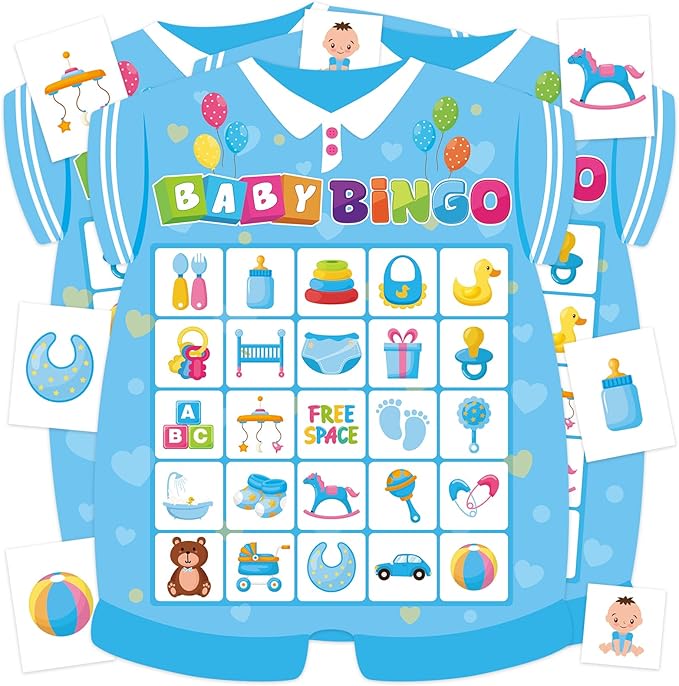 Baby Shower Bingo Game for Adults, 24 Players Baby Shower Bingo Cards Newborn Bingo Game for Family Friends Large Group Activity