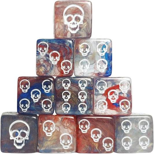 10 PC D6 dice 16mm Acrylic Dice Set for RPG MTG DND Dice Table Games and Board Games (Human Skeleton Blue)