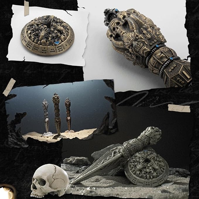 UD 7 in 1 Roulette Dungeons and Dragons Steampunk Themed Metal Dice Set for D&D Roleplaying Games (Ancient Bronze)