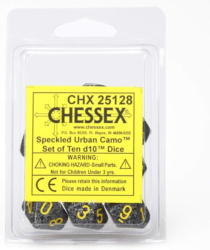 Chessex 25128 Speckled Urban Camo d10s Dice, Set of 10