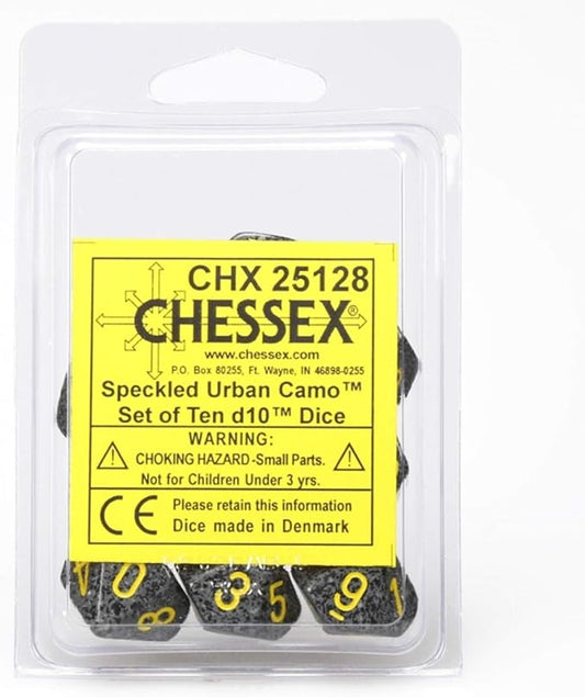 Chessex 25128 Speckled Urban Camo d10s Dice, Set of 10