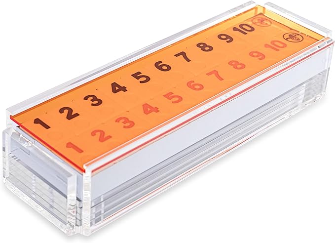 Luxury Rummy Tile Set Game in Handmade Acrylic Case with 4 Racks Included (Orange)