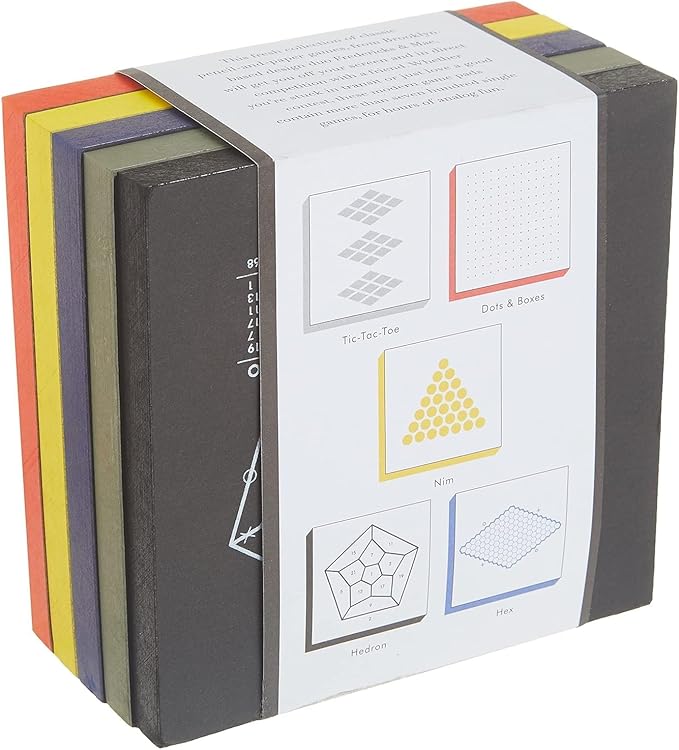 Princeton Architectural Press Fredericks & Mae Paper Games: Dots & Boxes - Hex - Hedron - Nim - Tic-Tac-Toe