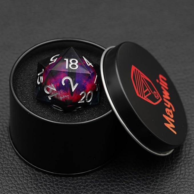 Polyhedral Dice 33mm Single D20,Liquid Core Dragon Eye Dice,Dungeons and Dragons Dice for TTRPG