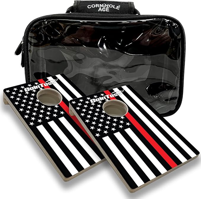 2 CoinToss Boards and Carry Case Set - Firefighter Flag
