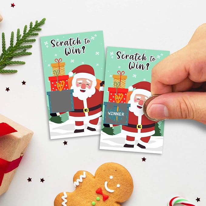 Yangmics Direct Christmas Scratch Off Cards (40 Pack) Christmas Party Game for Holiday Events - Groups, Kids and Adult - Festive Raffle Tickets for Prize Drawings - Christmas Gift Choice