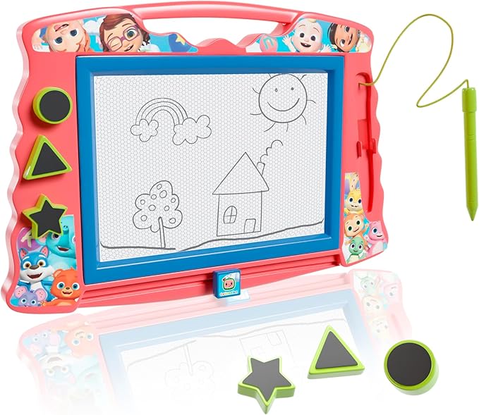 Lollipop Cocomelon Magnetic Sketcher with 3 Magnetic Stamps - Creative Drawing Pad for Kids and Toddlers 3+, Interactive Cocomelon Toy for Boys and Girls