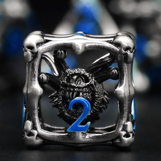 Beholder Dice Set DND, Dragon Eye Dice, ZHOORQI 7PC/Set Polyhedral Dices for Dungeons and Dragons, RPG, Eye Monster D&D Gifts（Eye-Blue Number）