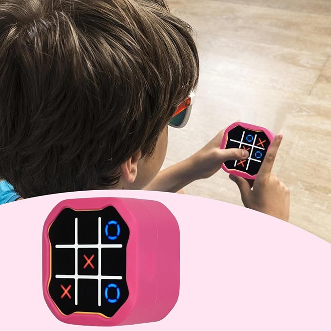 YouKnow Silicone Case Compatible with GiiKER Tic Tac Toe Bolt Game 3-in-1 Handheld Puzzle Game Console, Fidget Toys Board Games Cover for Kids and Adults (Case Only) (Pink)