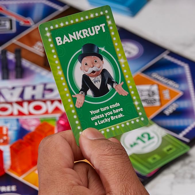 Monopoly Chance Board Game for Adults and Kids | Fast-Paced Family Party Game | Ages 8+ | 2-4 Players | 20 Mins. Average (Amazon Exclusive)